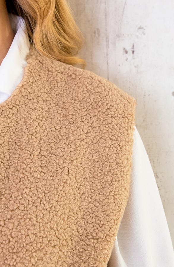 Gilet Pocket Teddy Beige – shoparchief, foto 5