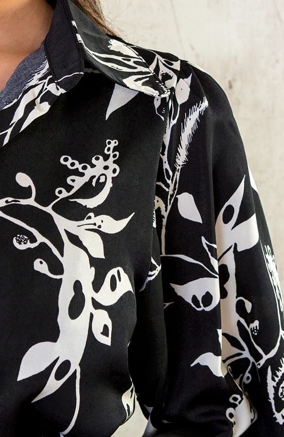 Bloemen Blouse Zwart Wit – shoparchief, foto 6