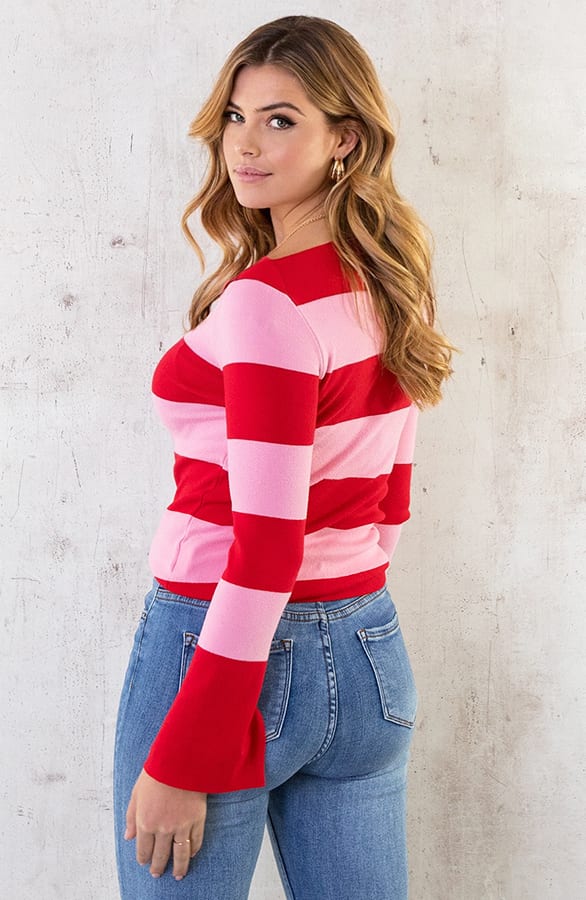 Boothals Strepen Top Roze Rood – shoparchief, foto 6