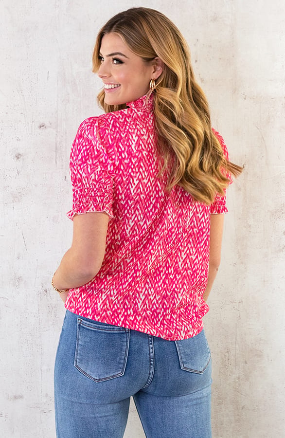 Col Top Aztec Print Fuchsia – shoparchief, foto 5