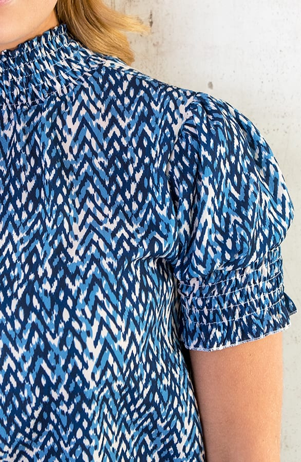 Col Top Aztec Print Jeansblauw – shoparchief, foto 4
