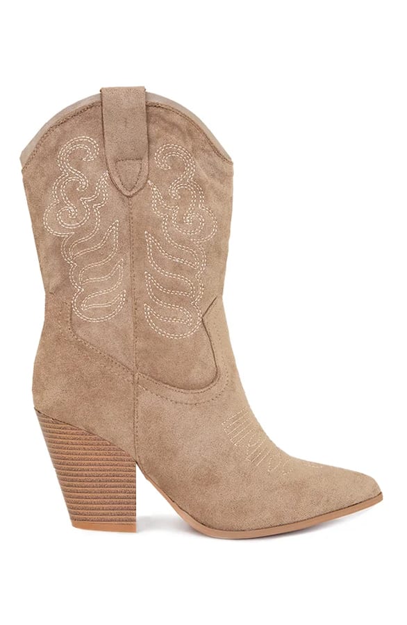 Cowboyboots Suede Taupe – shoparchief, foto 1