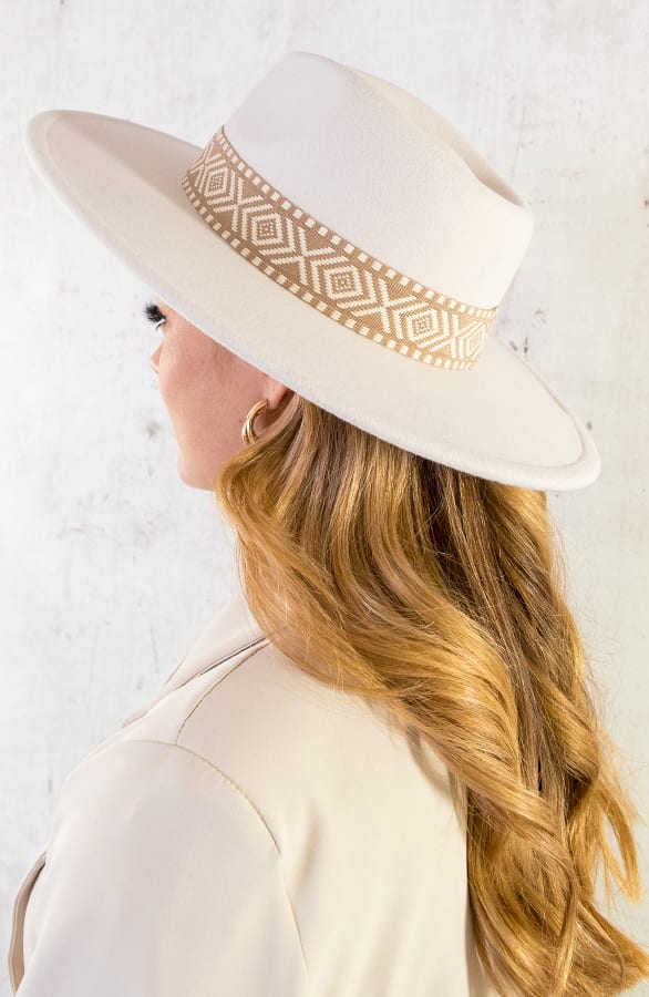 Fedora Hoed Aztec Beige – shoparchief, foto 1