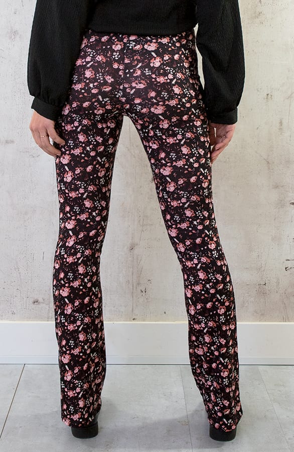 Flared Broek Wild Flower Dust Roze – shoparchief, foto 3