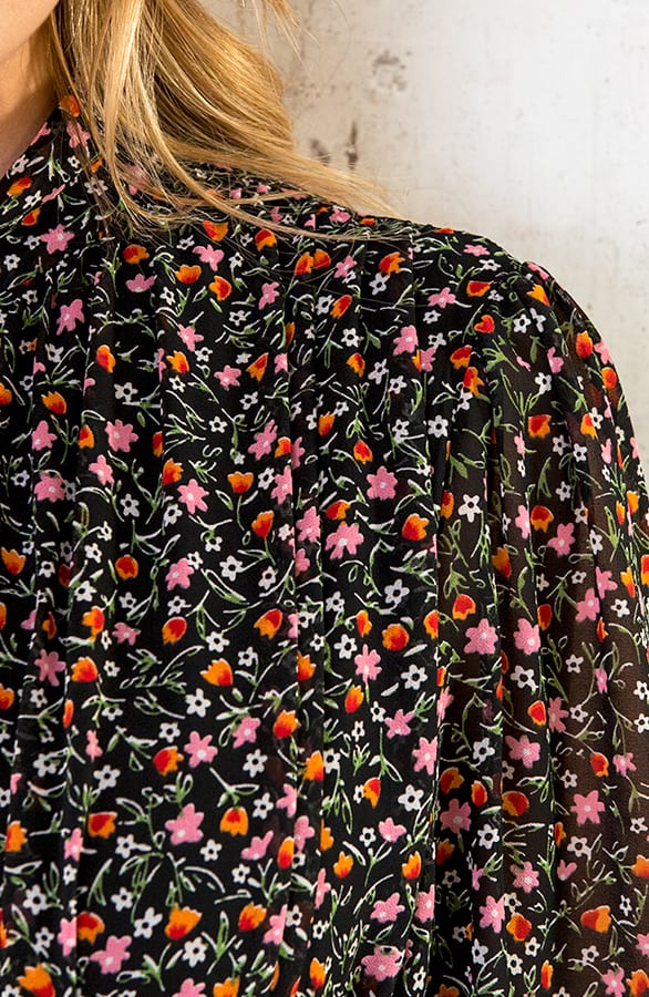 Flower Print Kleid Schwarz, Shoparchiv, Foto 5