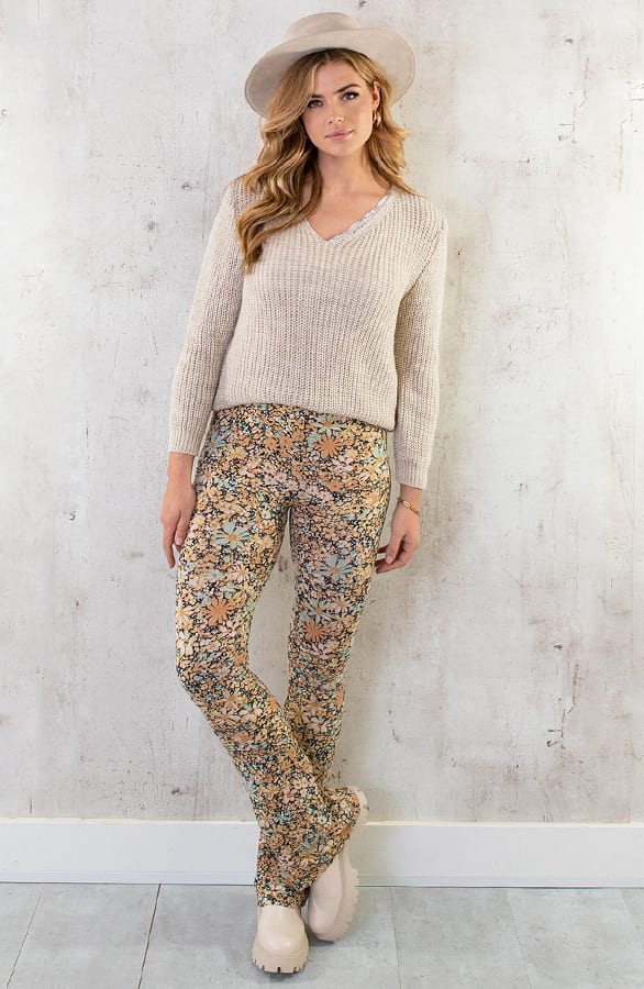 Gebreide V-hals Trui Beige – shoparchief, foto 5