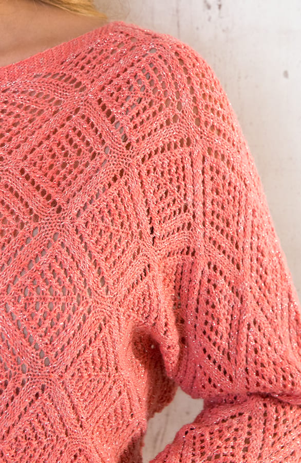 Gehaakte Lurex Top Longsleeve Koraal – shoparchief, foto 6