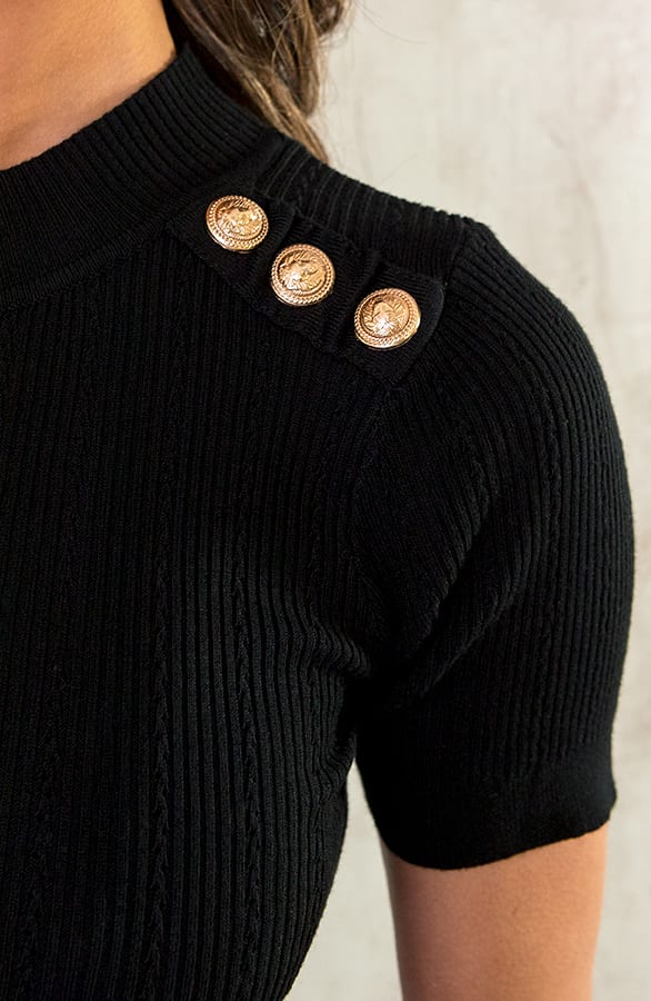 Gouden Knopen Top Zwart – shoparchief, foto 7