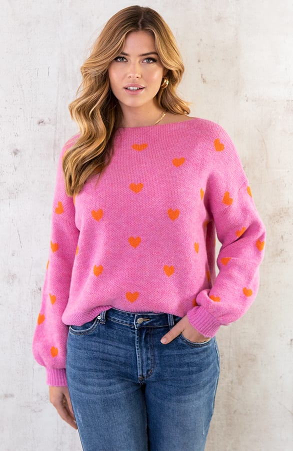 Hartjes Trui Roze Oranje 2 – shoparchief, foto 1