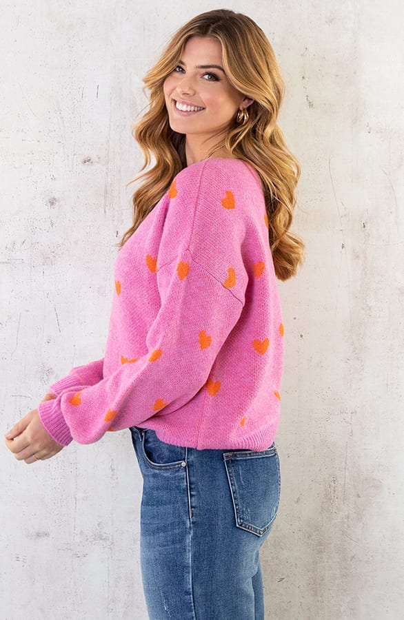 Hartjes Trui Roze Oranje 2 – shoparchief, foto 3
