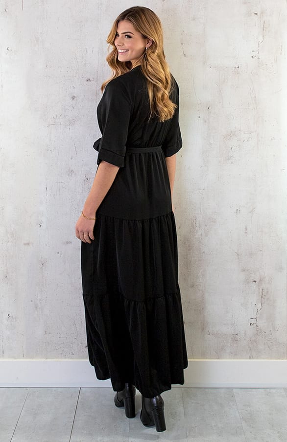 Kimono Maxi Dress Zwart – shoparchief, foto 6