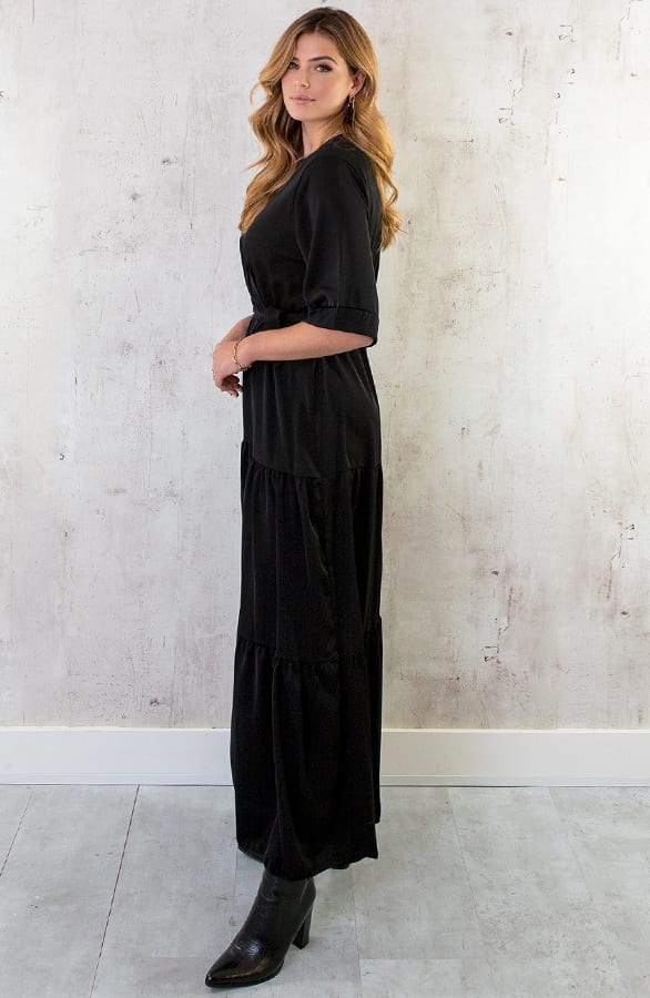 Kimono Maxi Dress Zwart – shoparchief, foto 4
