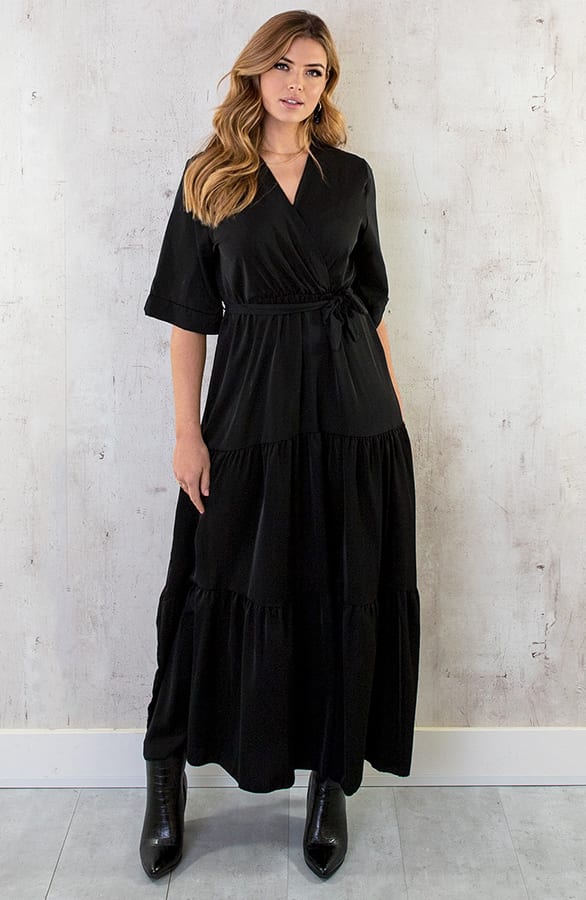 Kimono Maxi Dress Zwart – shoparchief, foto 1