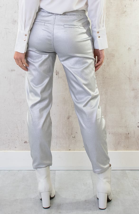 Metallic Jogger Pants Zilver – shoparchief, foto 3