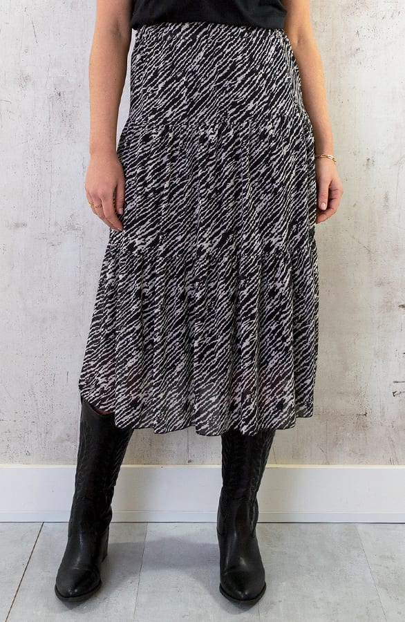 Midi Rok Met Zebraprint – shoparchief, foto 1