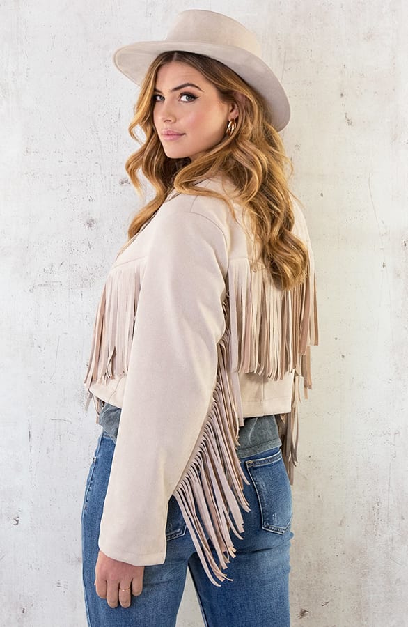 Fringe Jacket Oversized Beige – shoparchief, foto 5