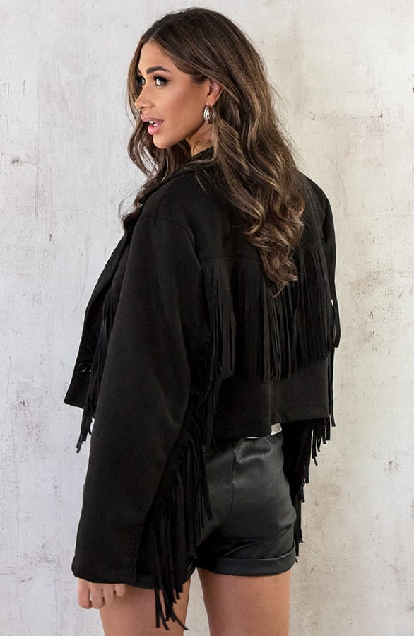 Fringe Jacke Oversized Schwarz, Shoparchiv, Foto 6