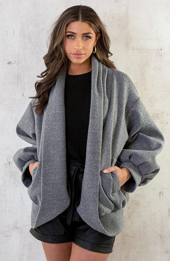Oversized Jacket Grijs – shoparchief, foto 3