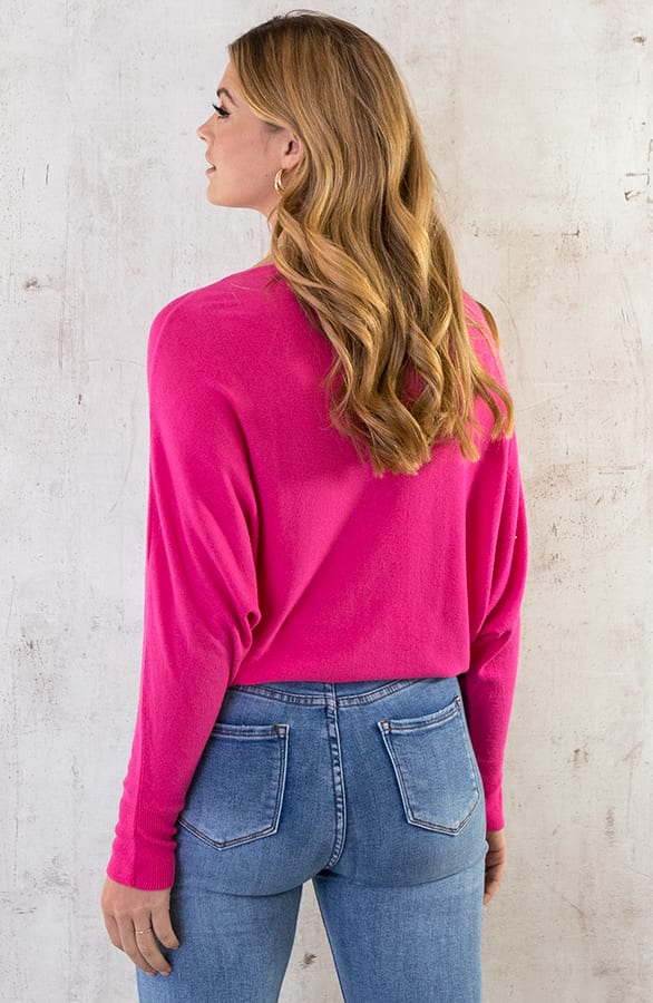 Oversized Soft Trui Fuchsia – shoparchief, foto 4