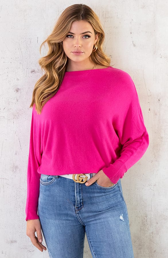 Oversized Soft Trui Fuchsia – shoparchief, foto 1