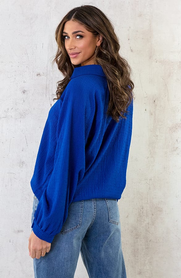 Oversized Venice Blouse Royal Blue – shoparchief, foto 8