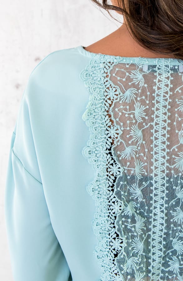 Overslag Blouse Met Kanten Rug Mint – shoparchief, foto 6