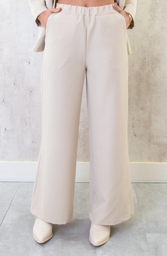 Palazzo Pants Dames Beige – shoparchief, foto 1