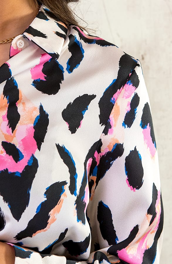 Panterprint Blouse Ecru Roze – shoparchief, foto 5