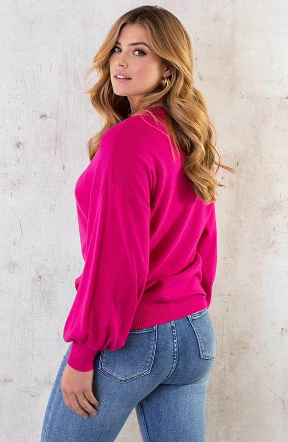 Pofmouwen Trui Fuchsia – shoparchief, foto 4