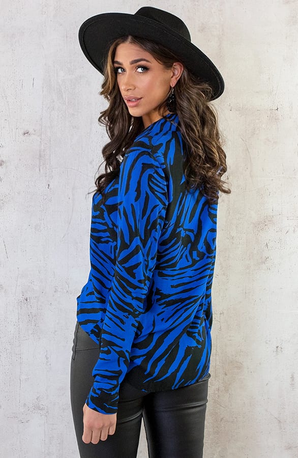 Print Blouse Zebra Kobalt – shoparchief, foto 4