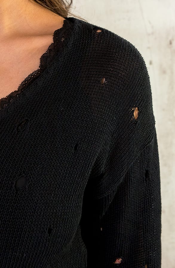 Raw Damaged Trui Zwart – shoparchief, foto 7
