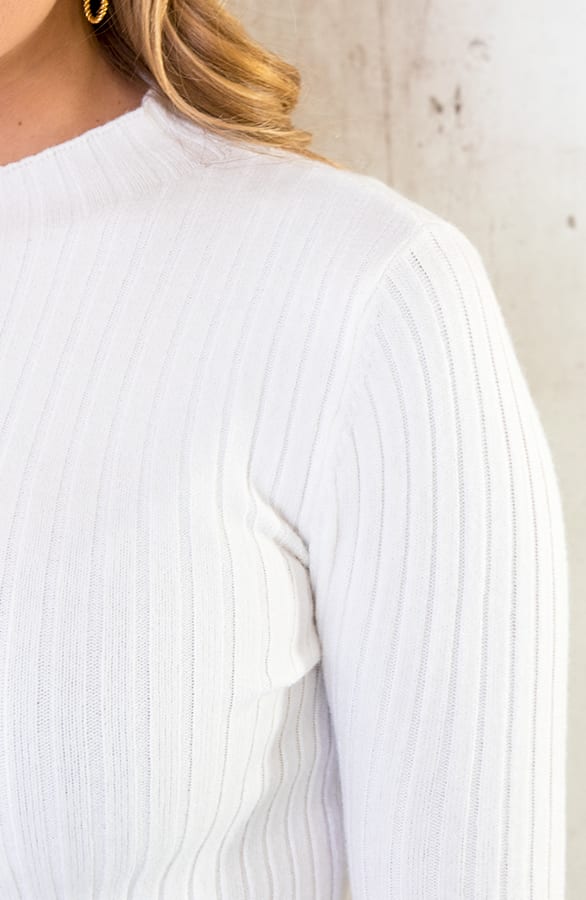 Ribstof Col Top Ecru – shoparchief, foto 5