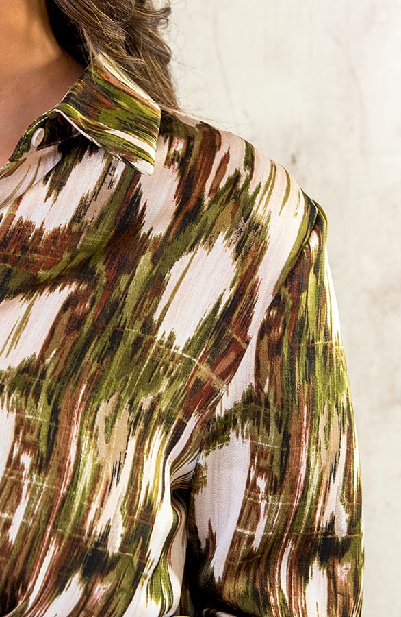Silk Blouse Print Army – shoparchief, foto 6