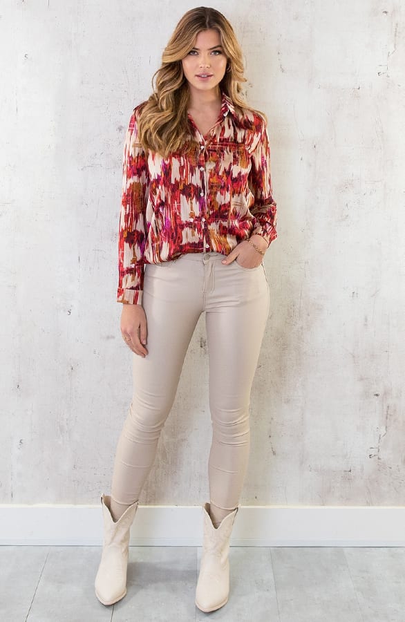 Silk Blouse Print Rood – shoparchief, foto 6