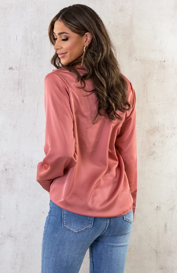 Silk Oversized Blouse Dust Roze – shoparchief, foto 9