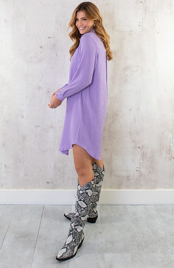 Smocked Blouse Dress Lila – shoparchief, foto 3