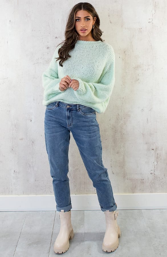 Soft Oversized Trui Mint – shoparchief, foto 4