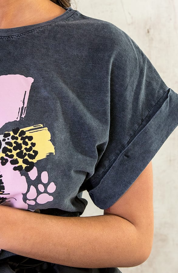 Stonewash T-shirt Panther Multicolor – shoparchief, foto 6