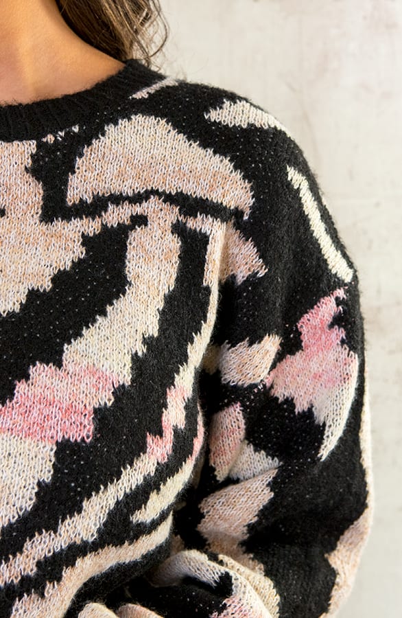 Zebraprint Trui Zwart – shoparchief, foto 5