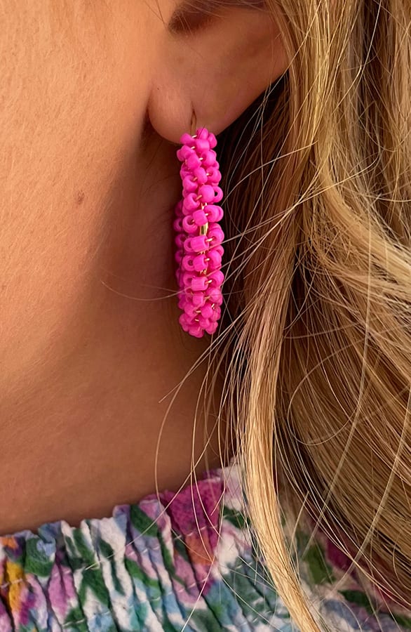 Kralen Oorbellen Fuchsia – shoparchief, foto 4