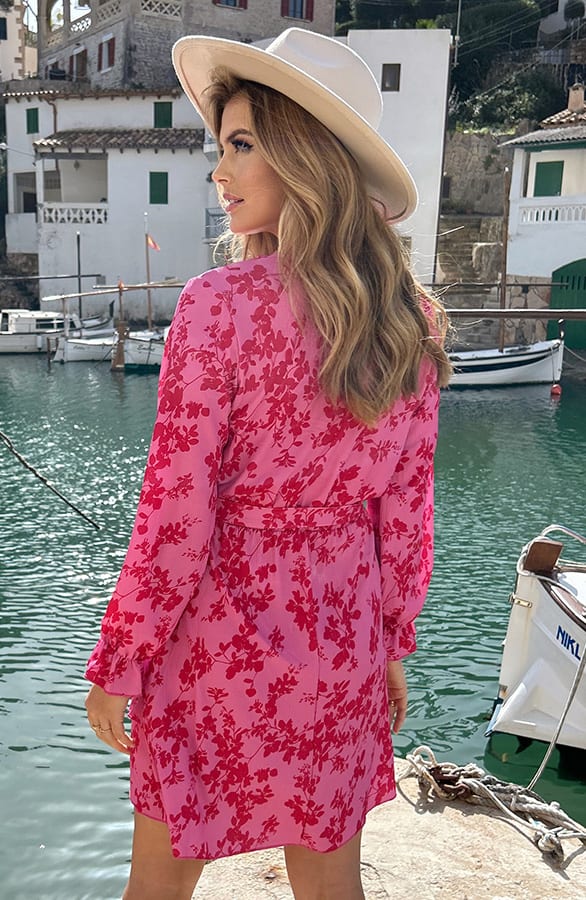 Laagjes Jurk Bloemen Roze Rood – shoparchief, foto 9