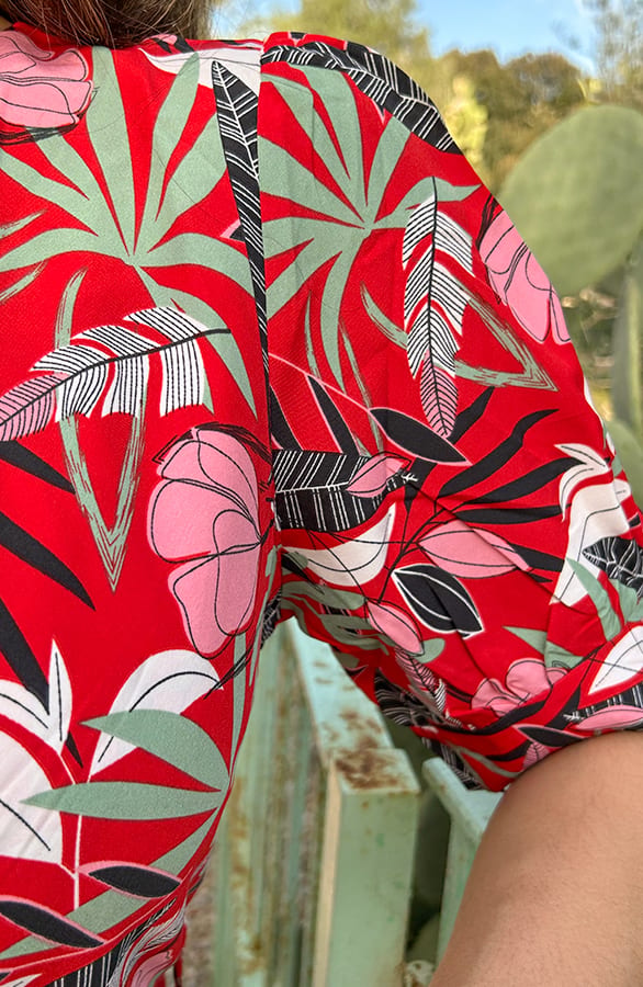 Maxi Jurk Leaves Rood Groen – shoparchief, foto 6