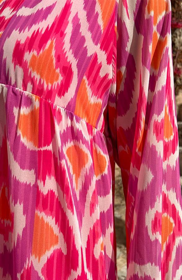 Maxi Oversized Jurk Print Fuchsia – shoparchief, foto 4
