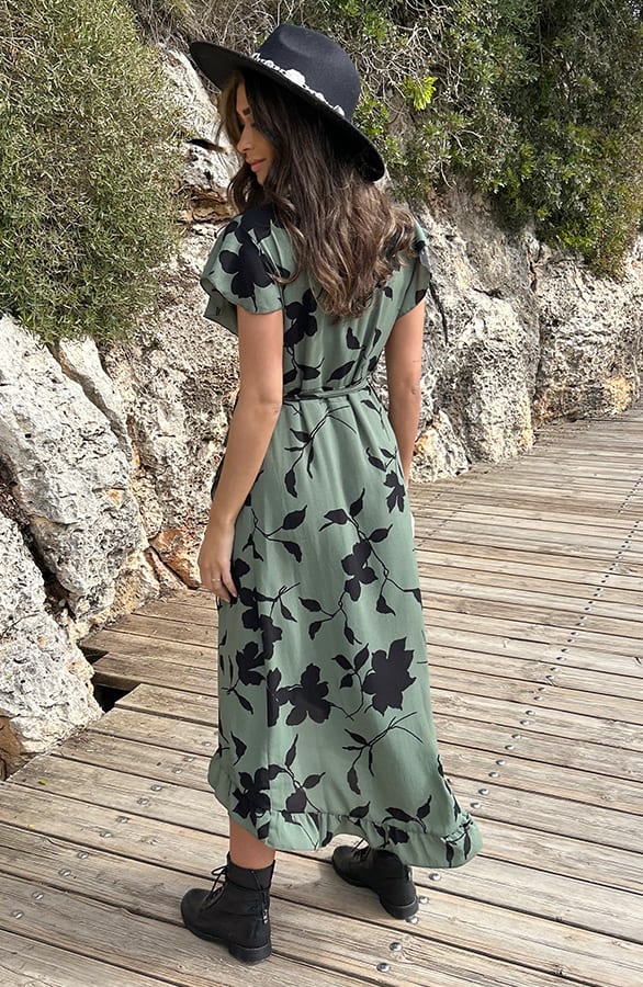 Flower Jurk Midi Army Zwart – shoparchief, foto 14