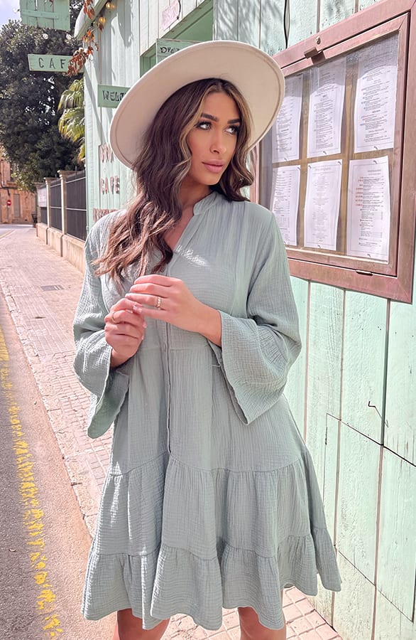 Mousseline Oversized Tuniek Mint – shoparchief, foto 1