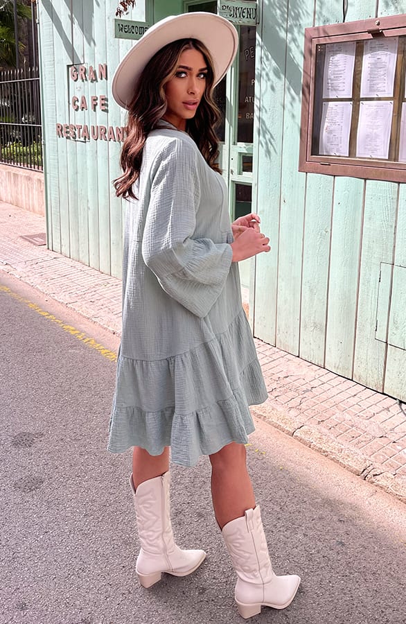 Mousseline Oversized Tuniek Mint – shoparchief, foto 4