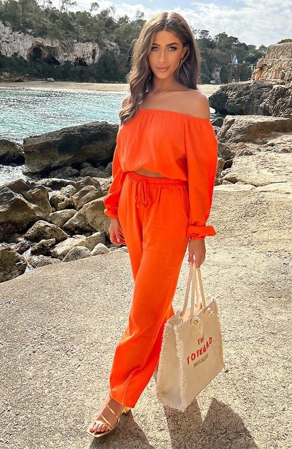 Mousseline Pants Dark Orange – shoparchief, foto 1