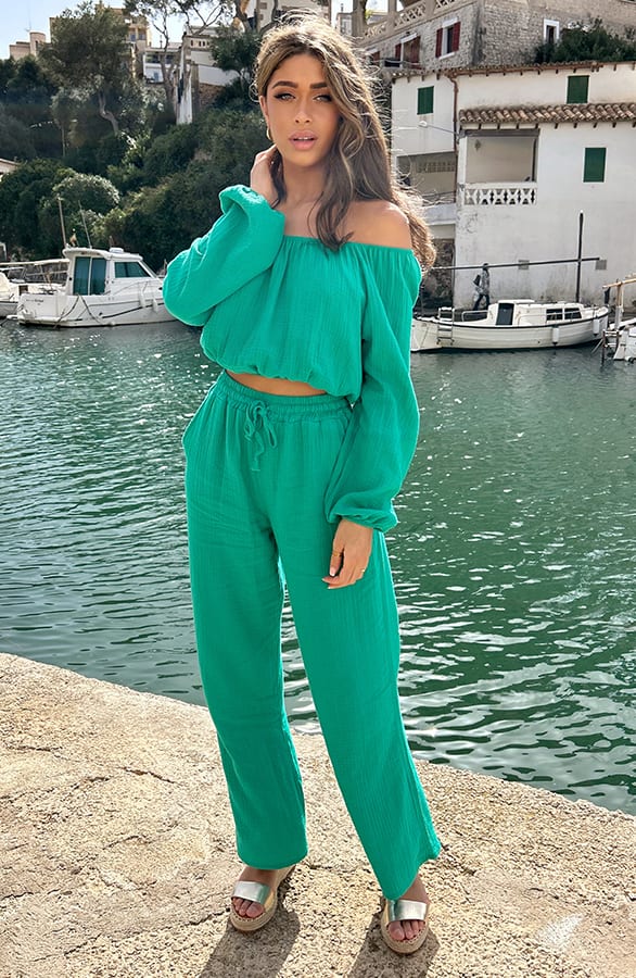 Mousseline Pants Green – shoparchief, foto 4