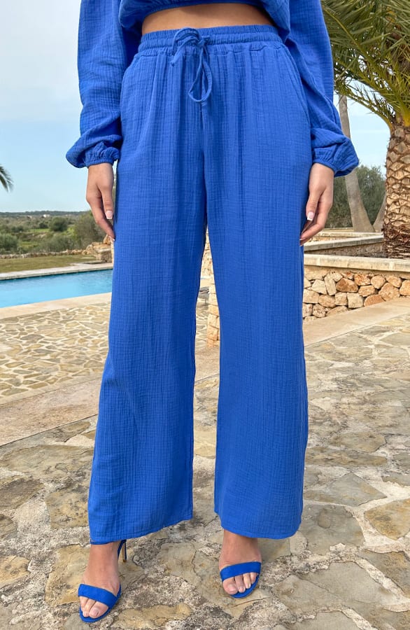 Mousseline Pants Kobalt – shoparchief, foto 1