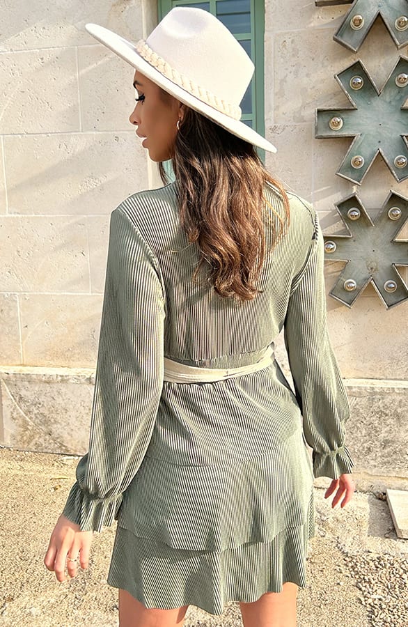 Plisse Laagjes Jurk Army – shoparchief, foto 5